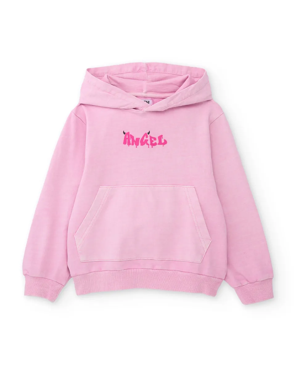 TucTuc Felpe felpa bambina rosa con cappuccio