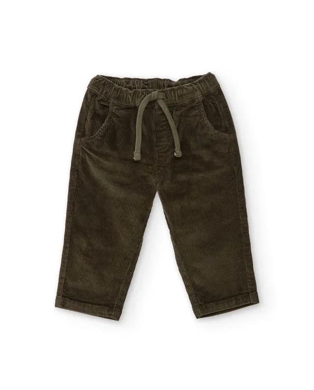 TucTuc Pantaloni Bambino Velluto Coste Verde Oliva Morbidi