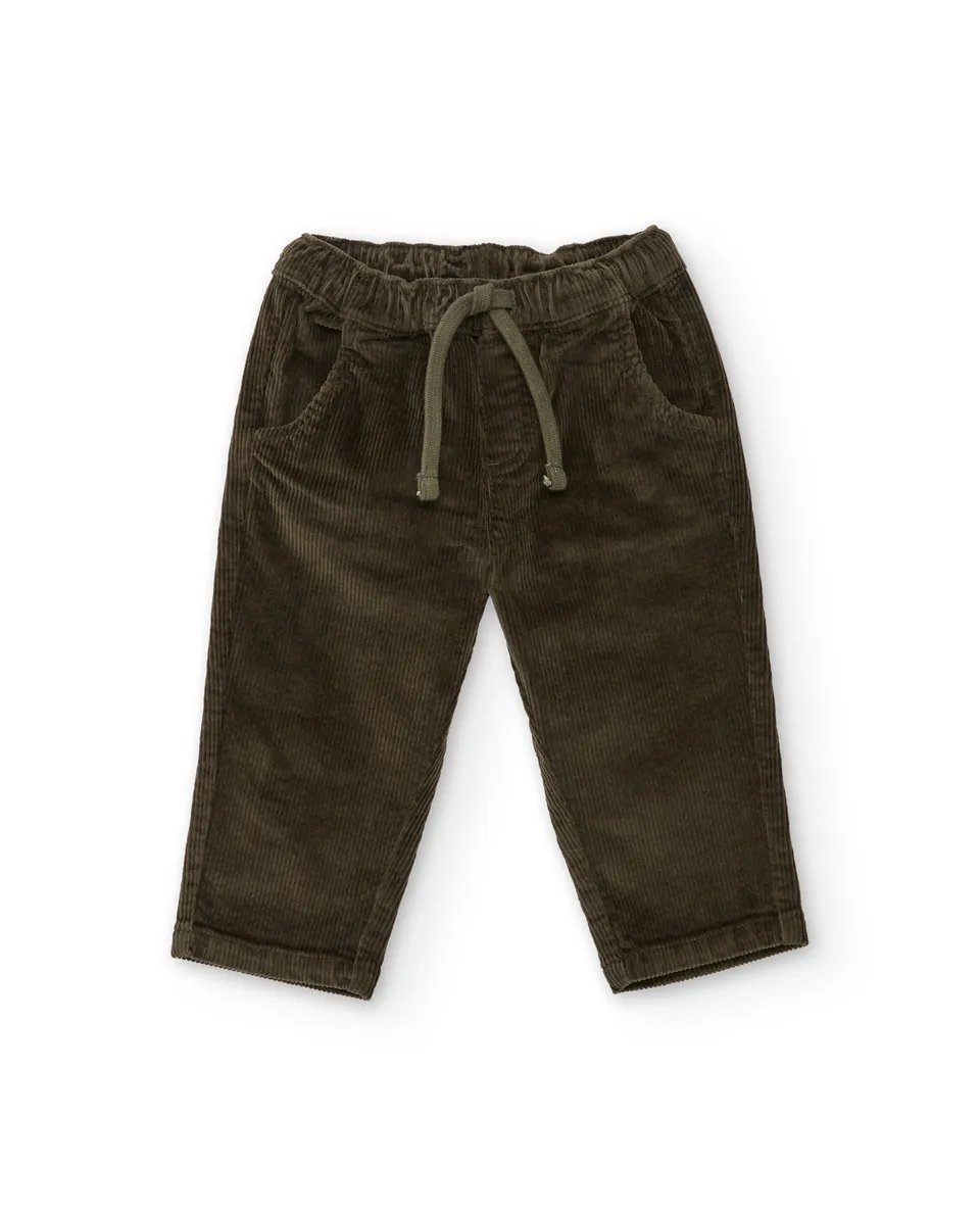 TucTuc Pantaloni Bambino Velluto Coste Verde Oliva Morbidi