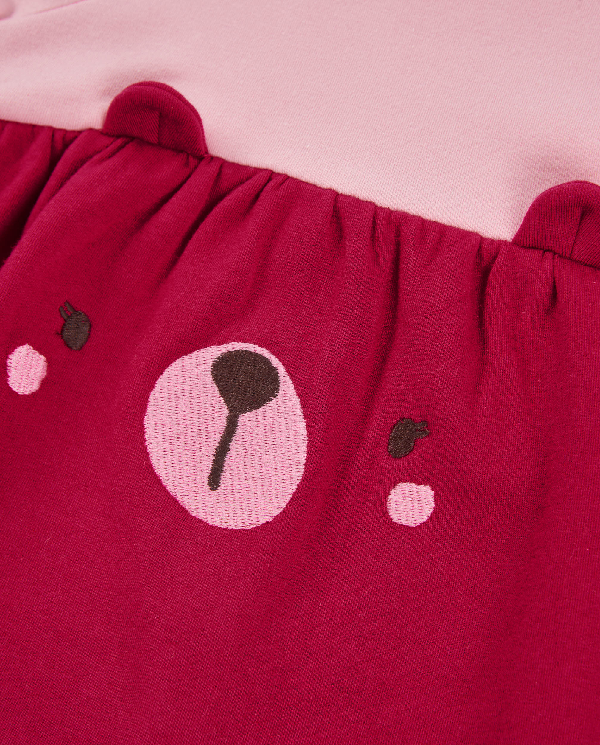 TucTuc Vestiti Abito Neonata Bordeaux Felpa Orso Ricamato