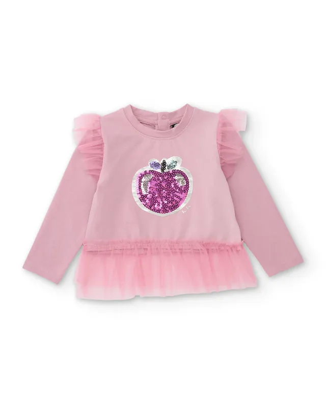 TucTuc Maglietta Bambina Rosa Cotone Paillettes