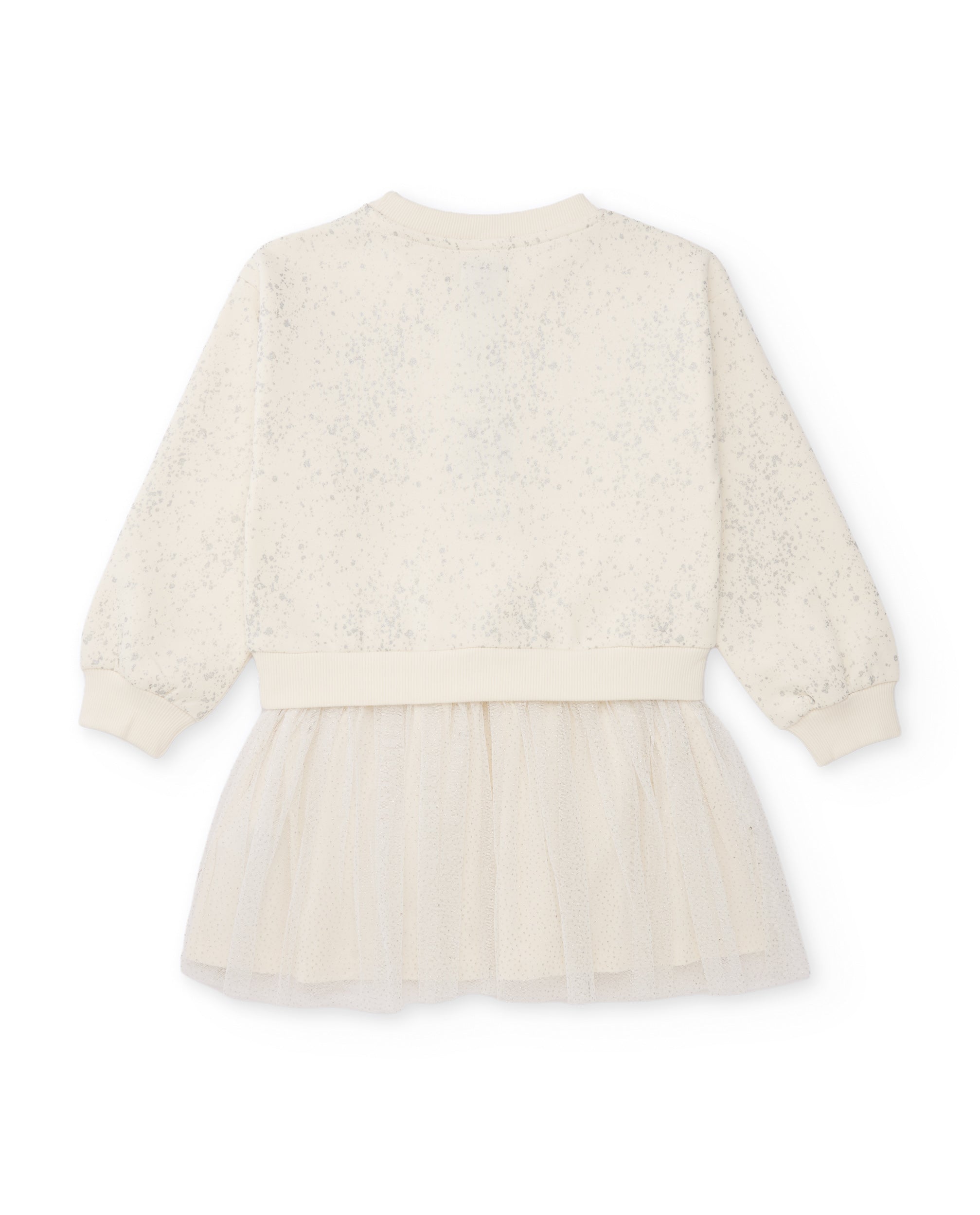 TucTuc Vestiti vestito felpa bambina bianco ricamo fiori