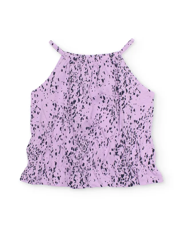 TucTuc Magliette top bambina pois elasticizzato lila