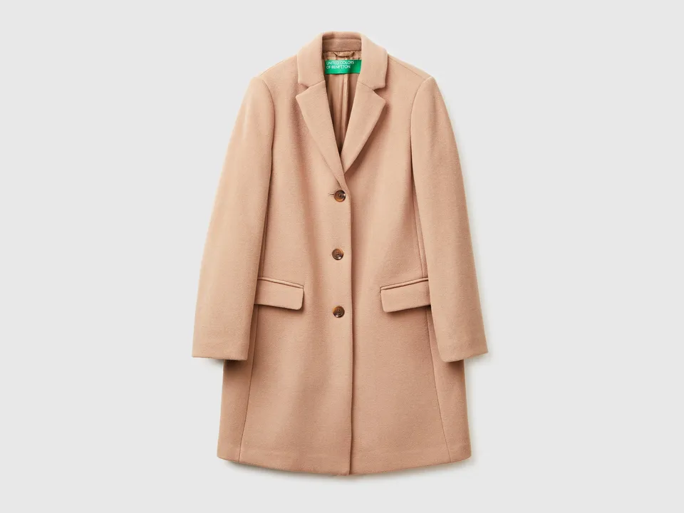 United Colors of Benetton cappotto misto lana foderato donna