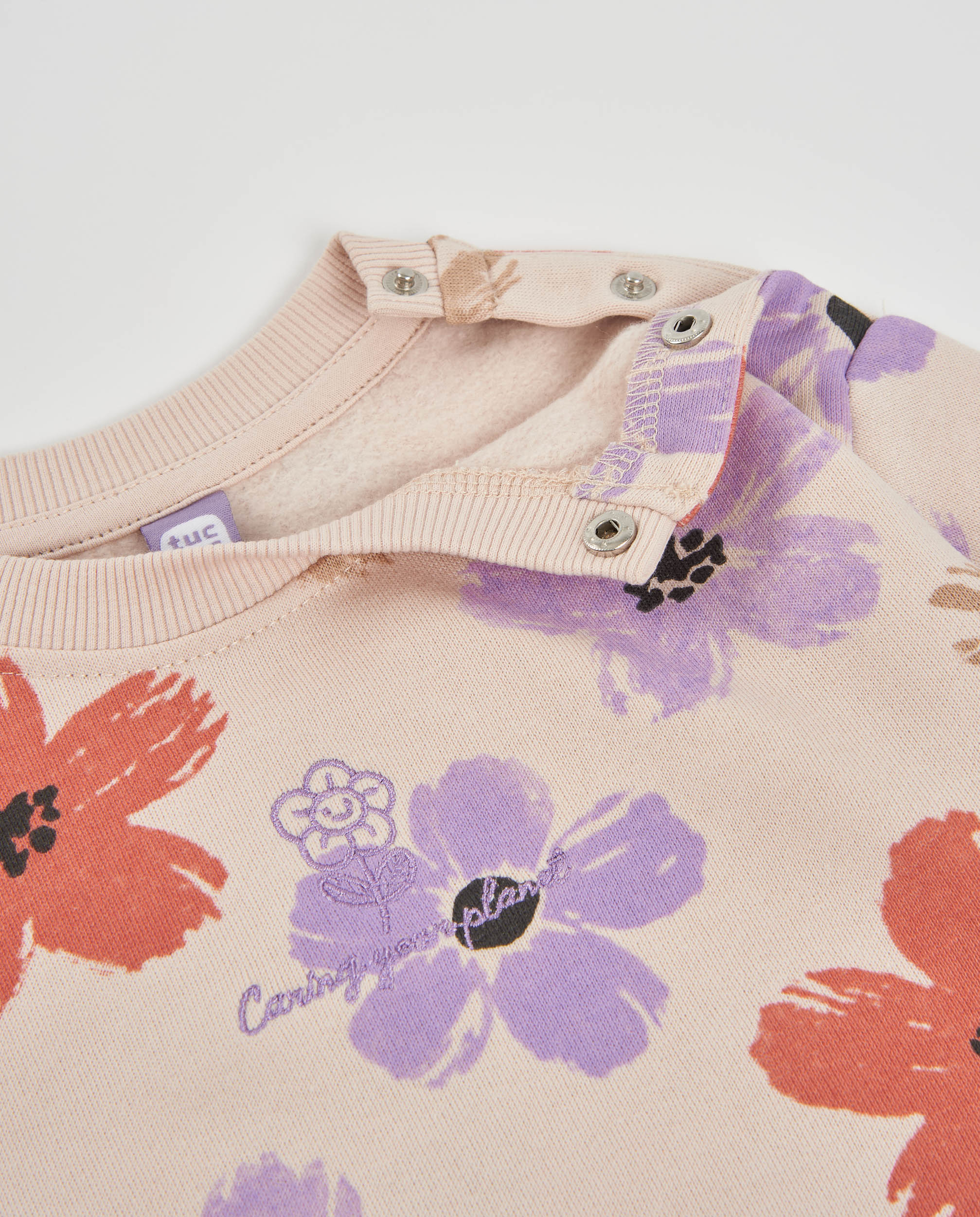 TucTuc Felpe felpa bambina fiori beige calda