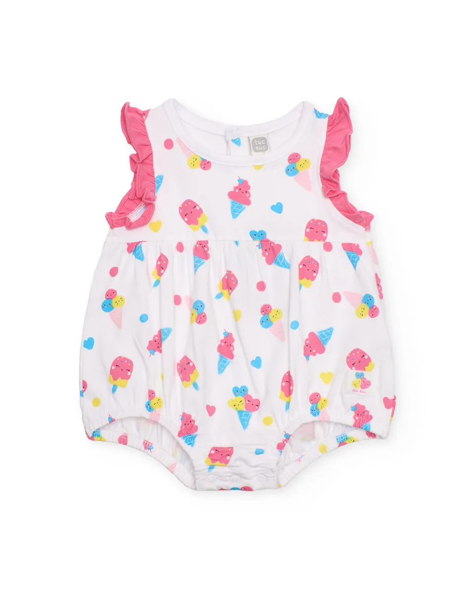 TucTuc Tutine Pagliaccetto gelati neonata bianco 3-6 mesi