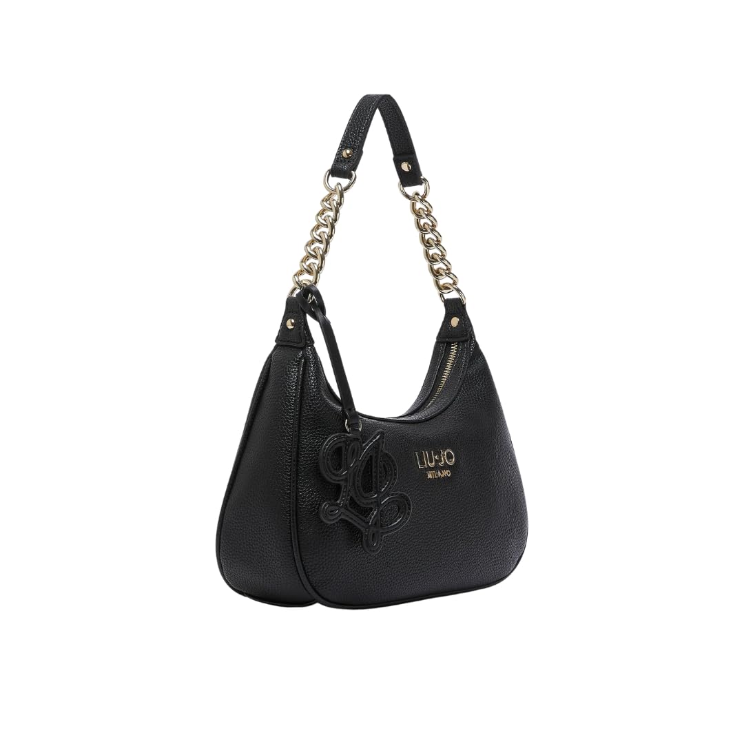 Liu Jo Jeans AF6207 ES039 Borsa Hobo Nera Similpelle