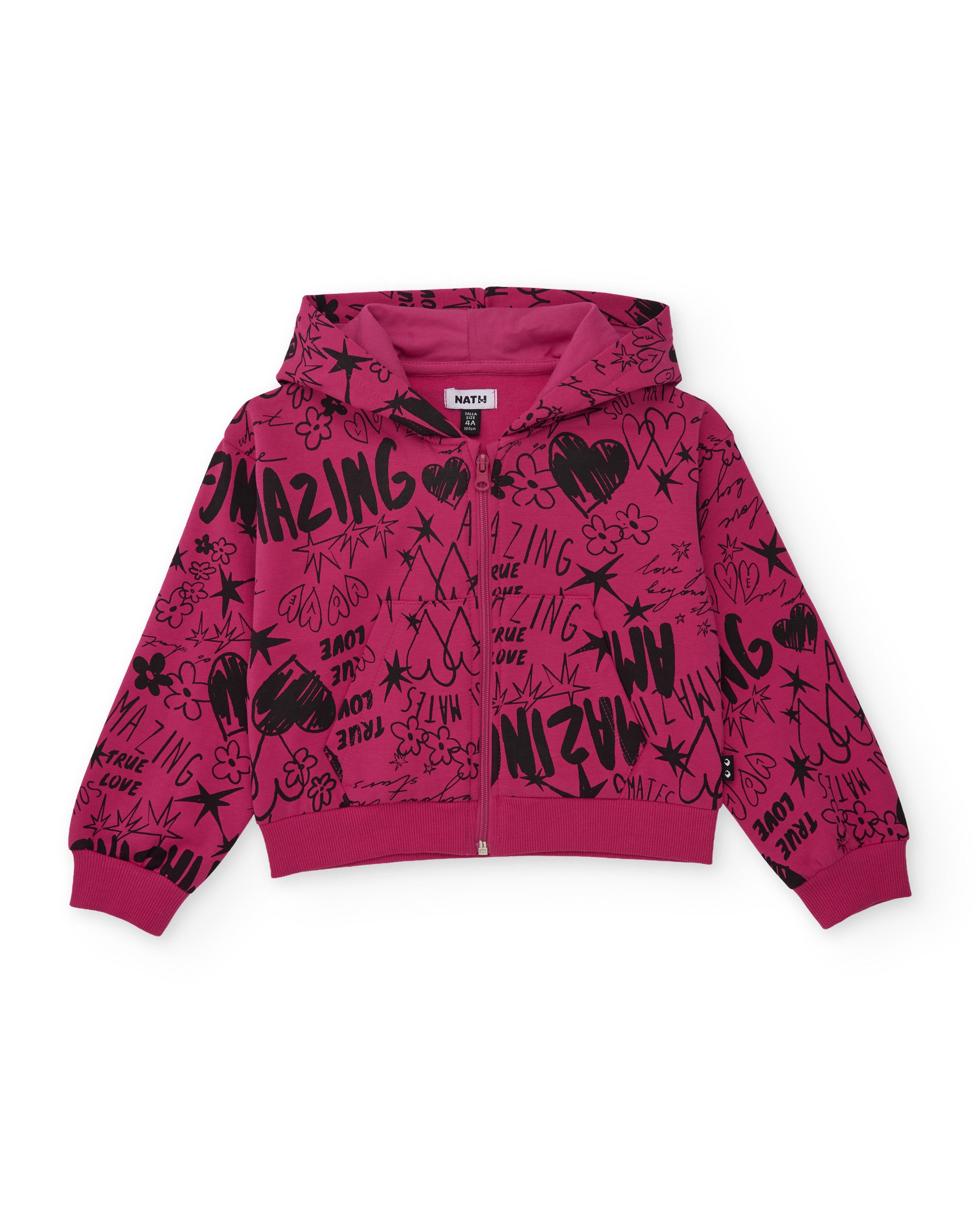 TucTuc Felpe Felpa Bambina Fucsia Cappuccio Zip