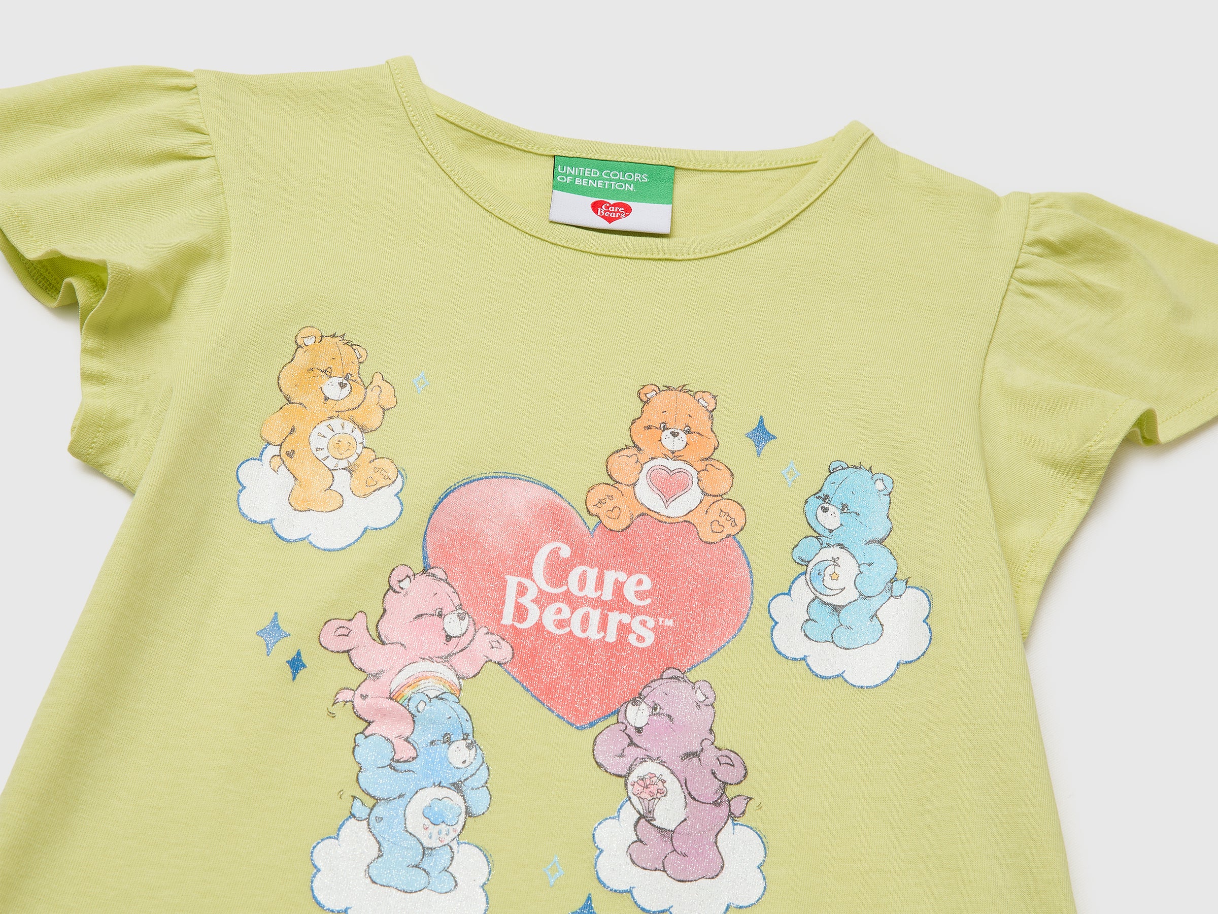 United Colors of Benetton Care Bears t-shirt bimba glitter cotone bio