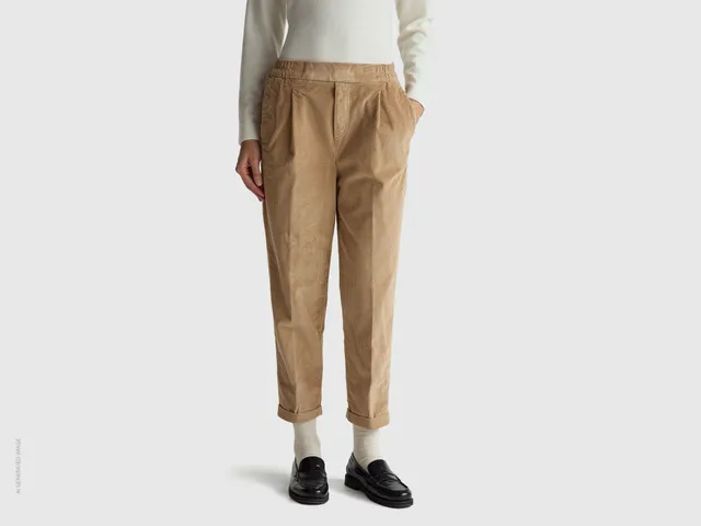 United Colors of Benetton Chino Velluto Pantaloni Cotone Taglia M