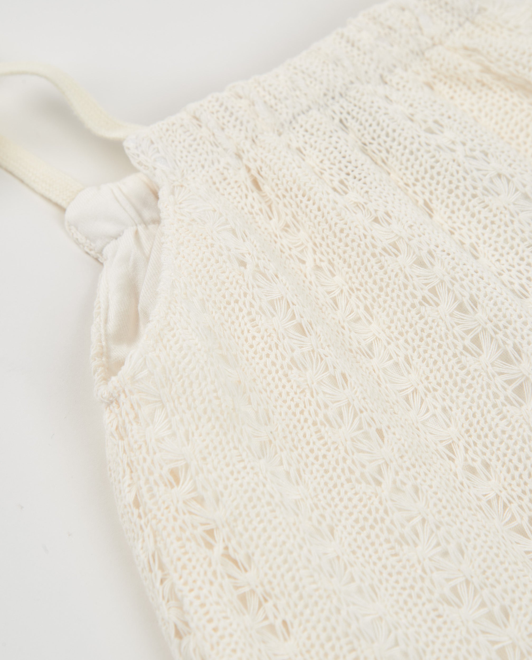 TucTuc Magliette Top Bambina Bianco Traforato Spalline