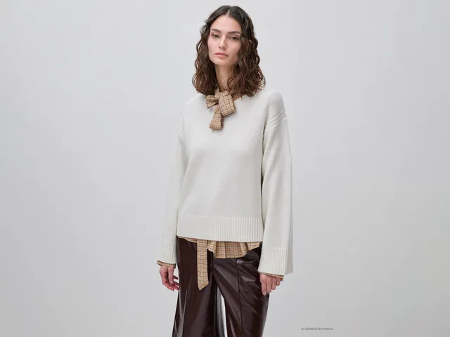 United Colors of Benetton Maglione Boxy Misto Lana Taglia XS