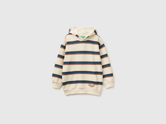 United Colors of Benetton felpa cappuccio righe cotone M