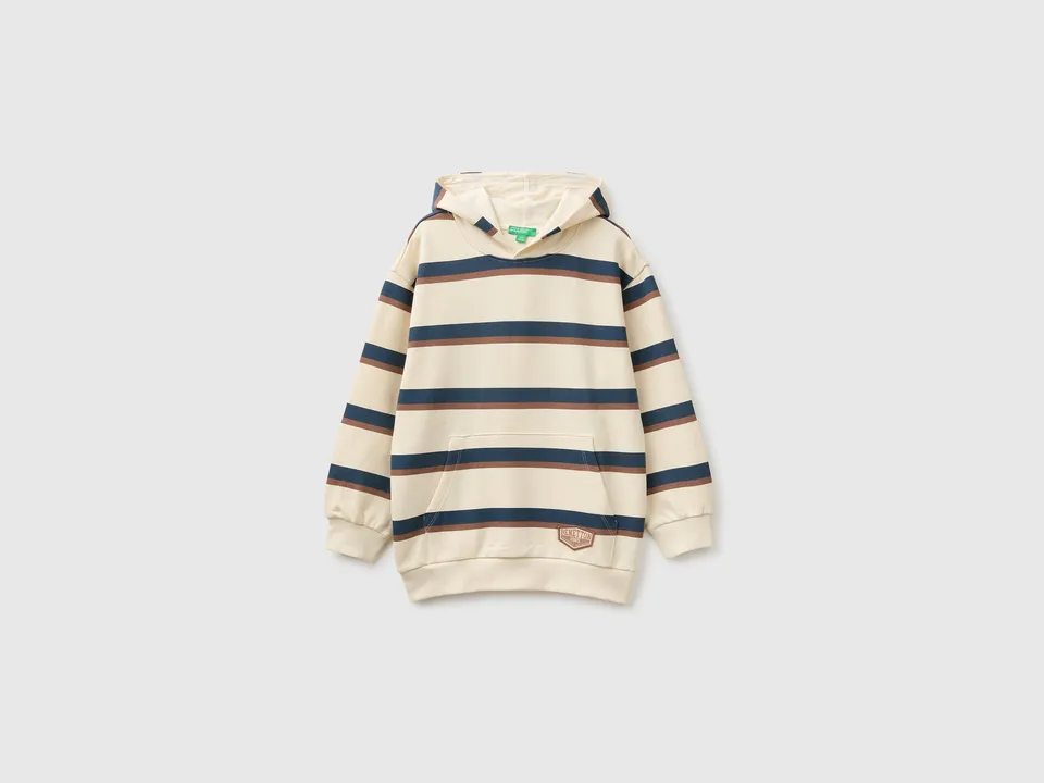 United Colors of Benetton felpa cappuccio righe cotone M