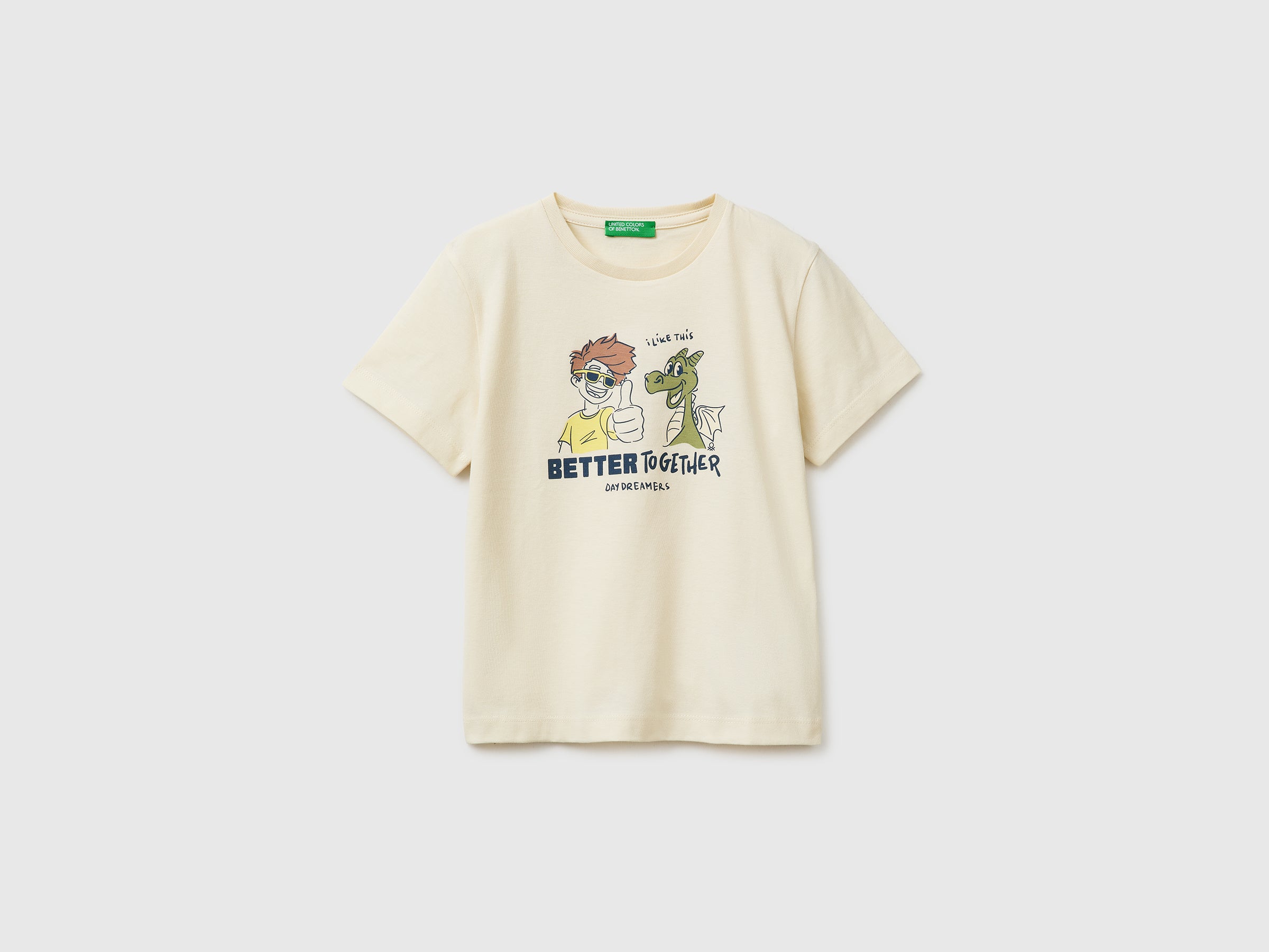 Benetton T-Shirts and Tops t-shirt stampa 82 cotone bio