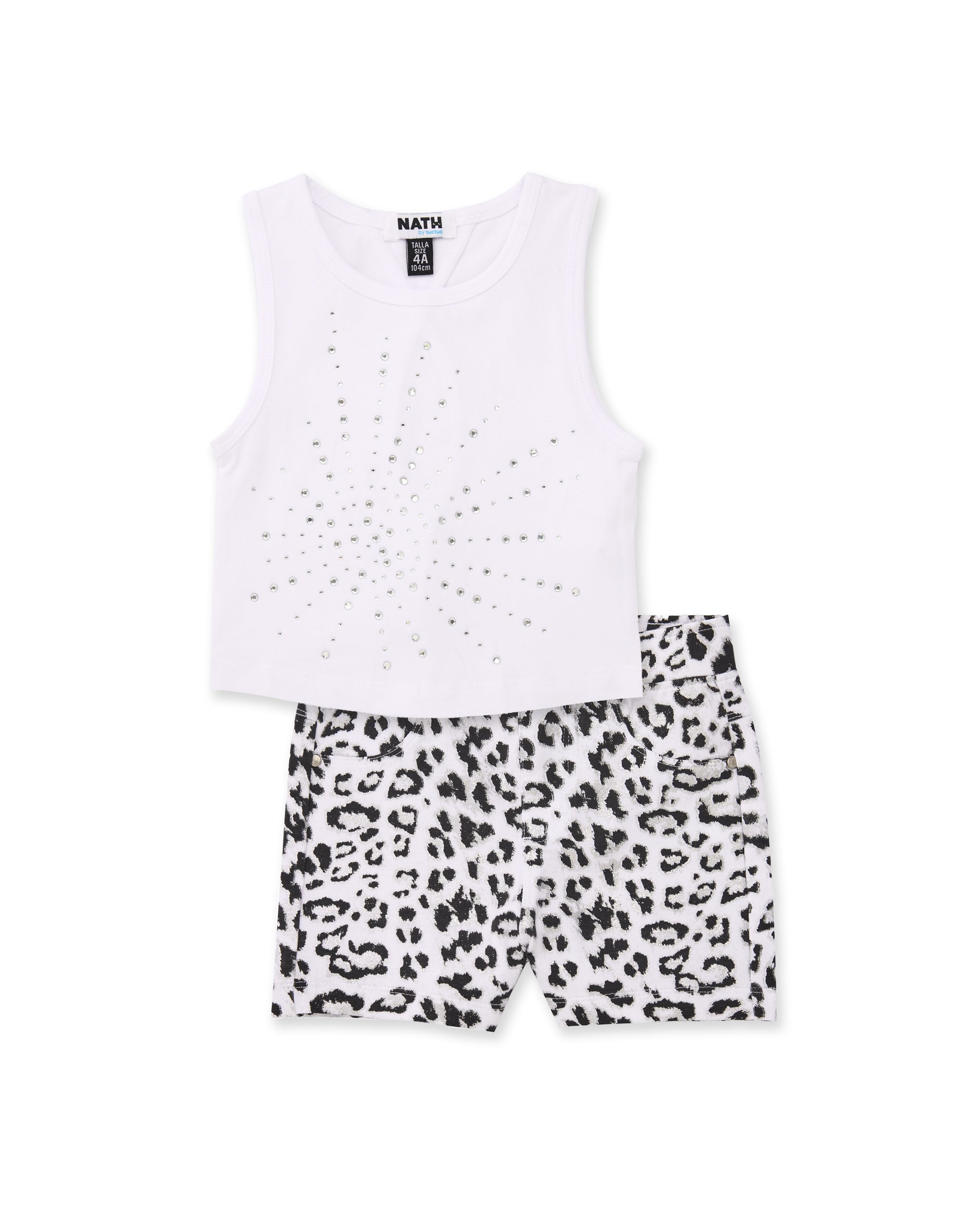 TucTuc Completi Completo bambina bianco animalier estate