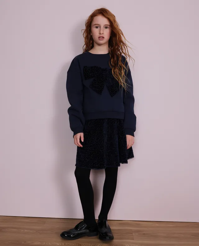 TucTuc Gonne gonna bambina blu navy con paillettes