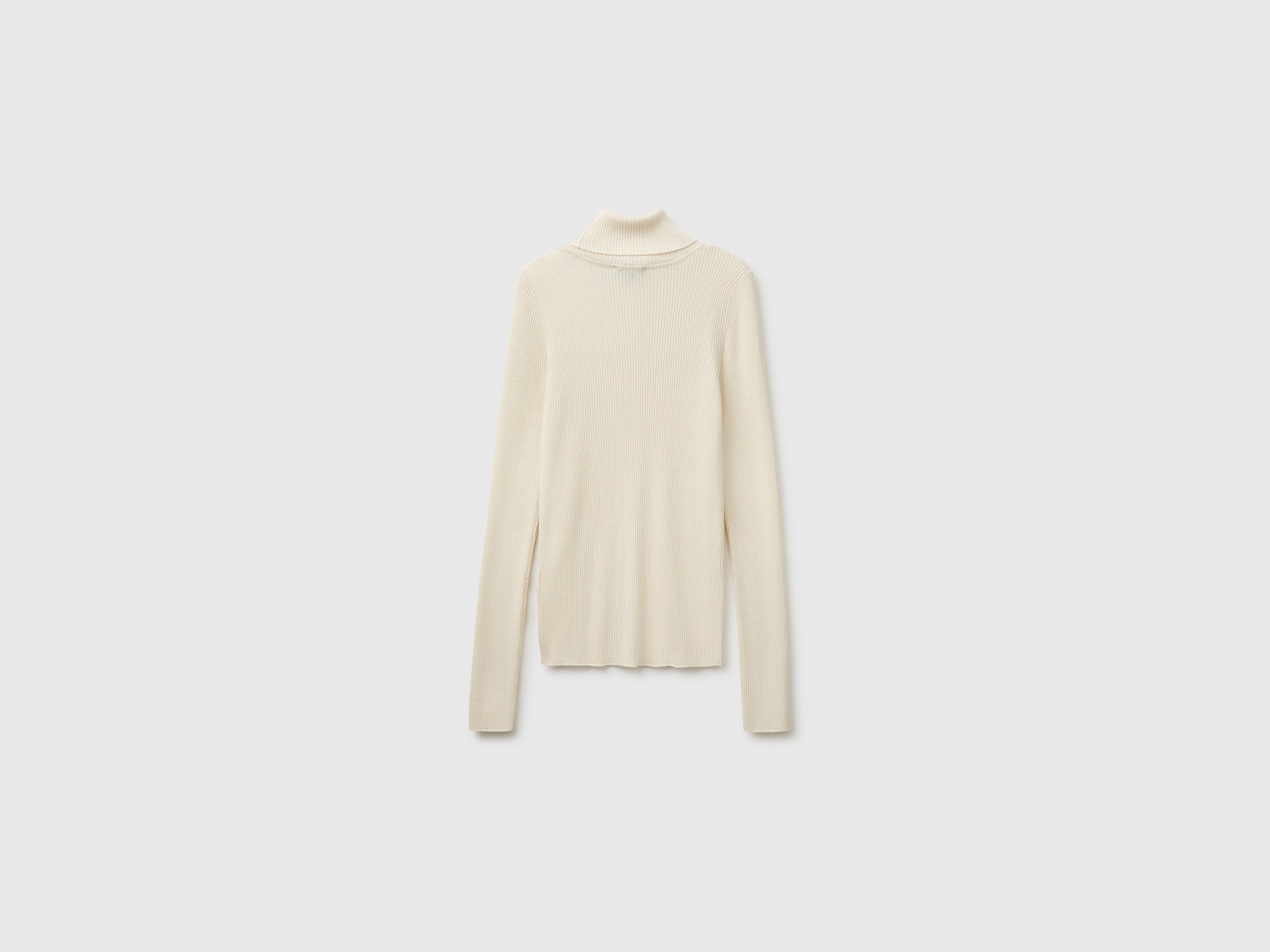 United Colors of Benetton Maglione Dolcevita Lana Seta Coste
