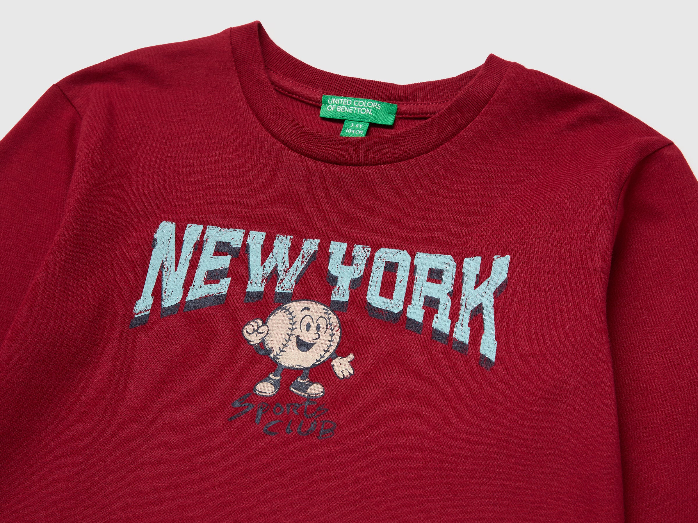 United Colors of Benetton T-Shirts maglietta bimbo cotone bio stampa 82