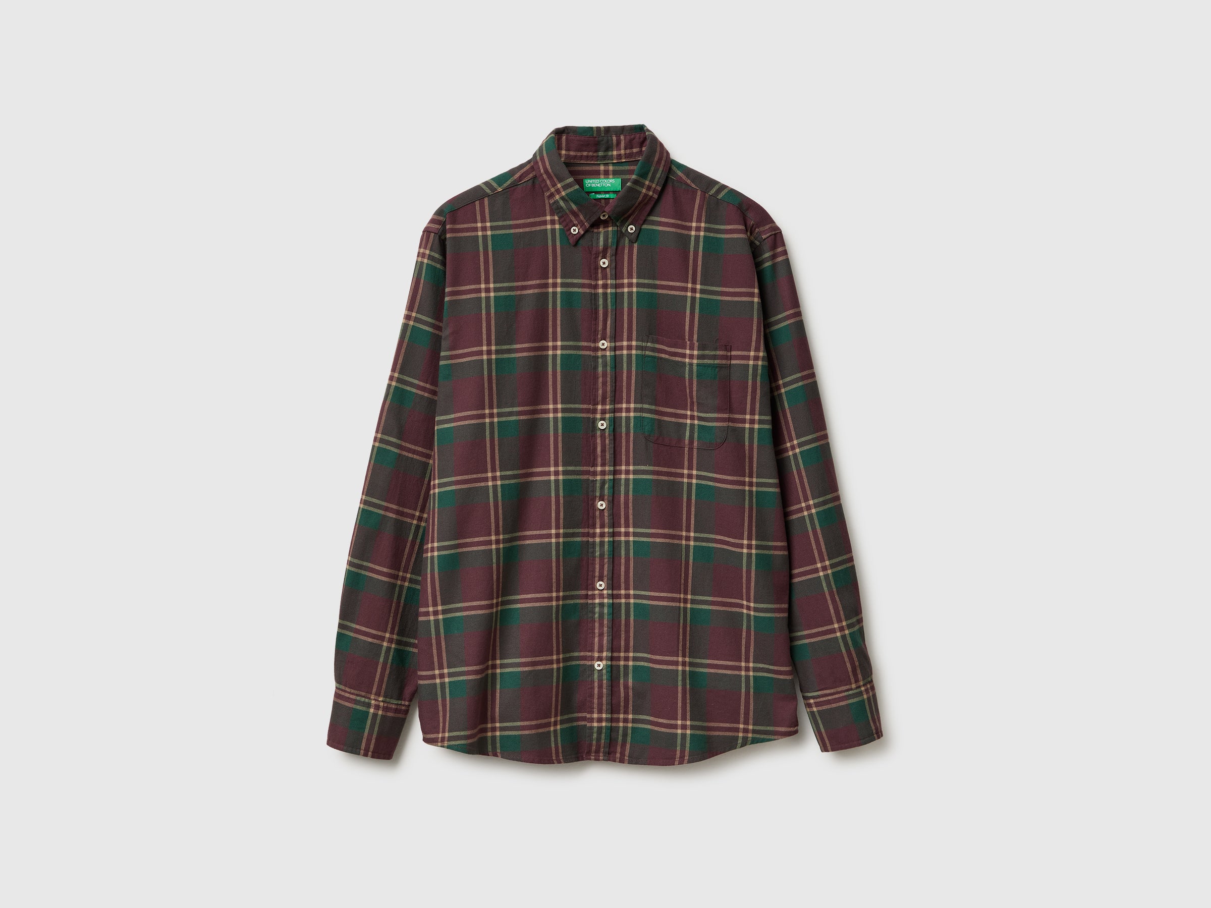 United Colors of Benetton Flannel camicia flanella quadri cotone bio M