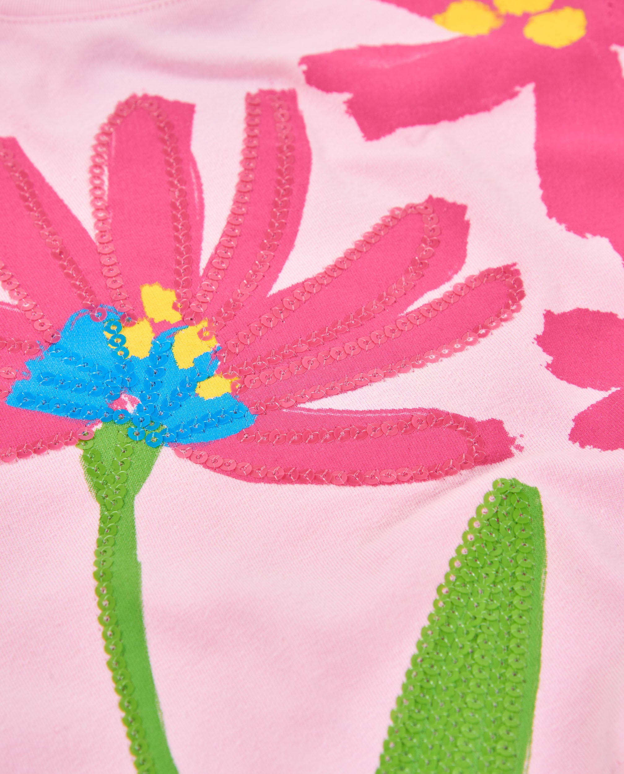 TucTuc Magliette T-shirt bambina rosa maglia fiori brillanti