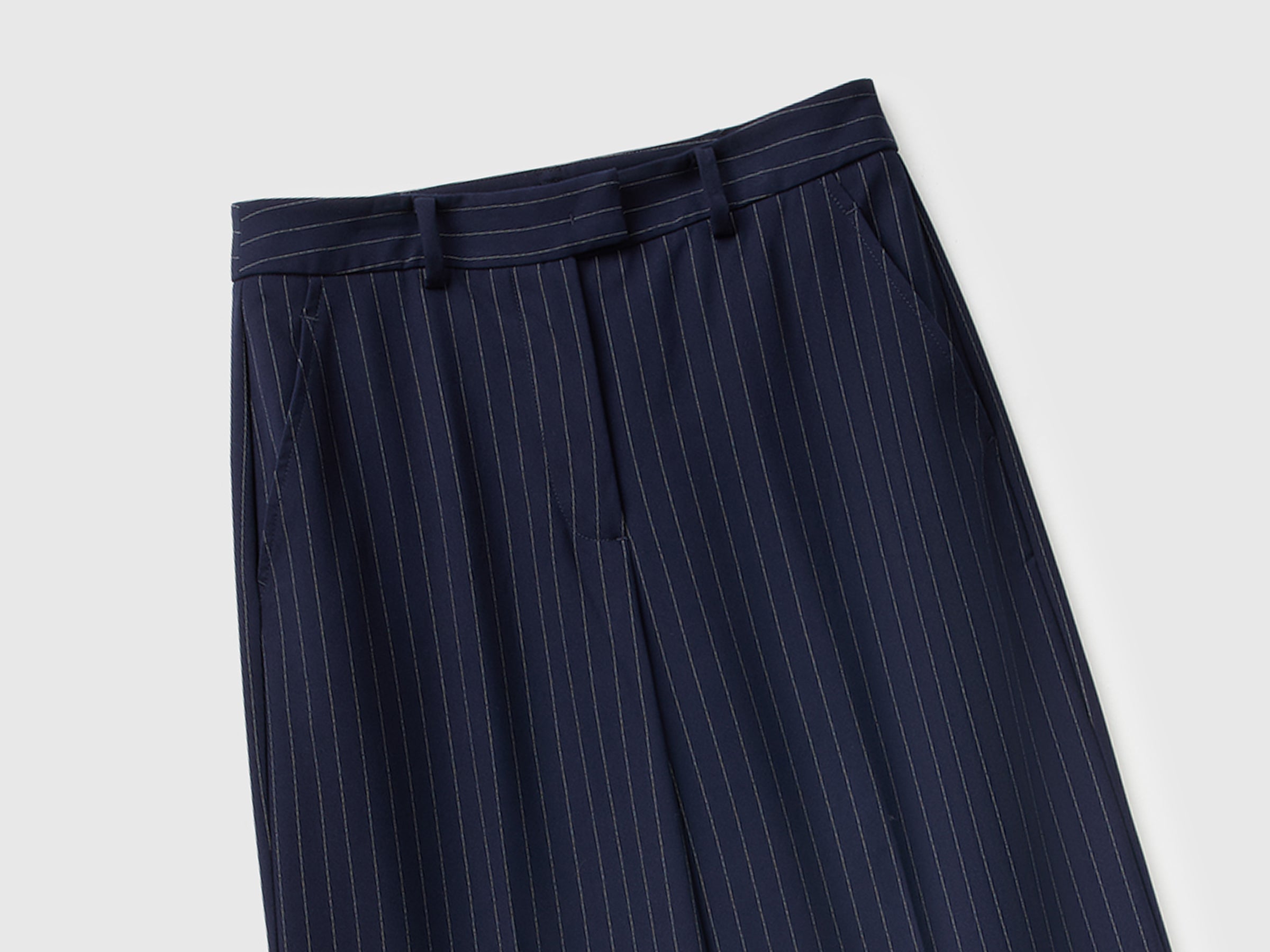 United Colors of Benetton pantaloni gessati viscosa tasche donna