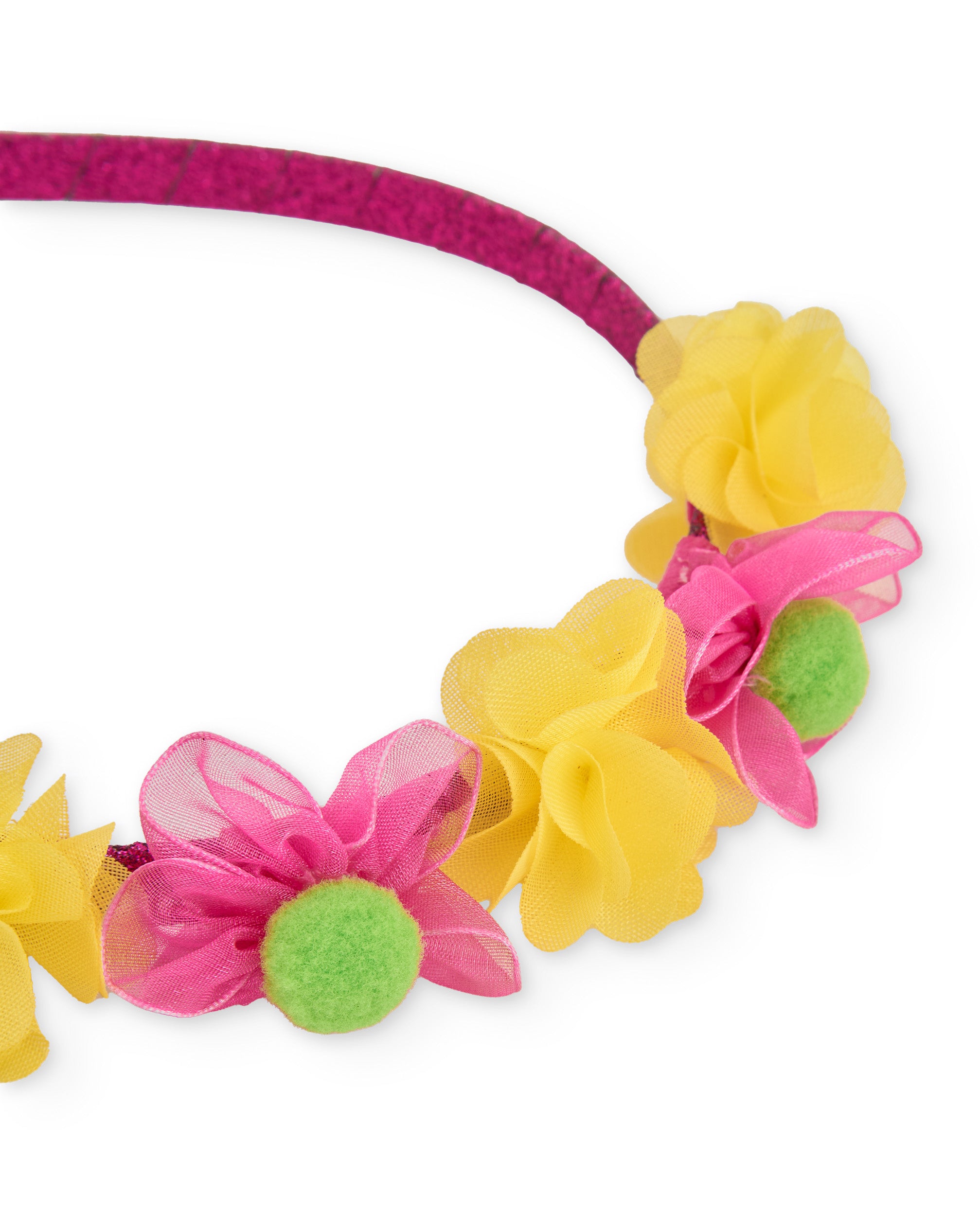 TucTuc Accessori Cerchietto bambina rosa fiori glitter