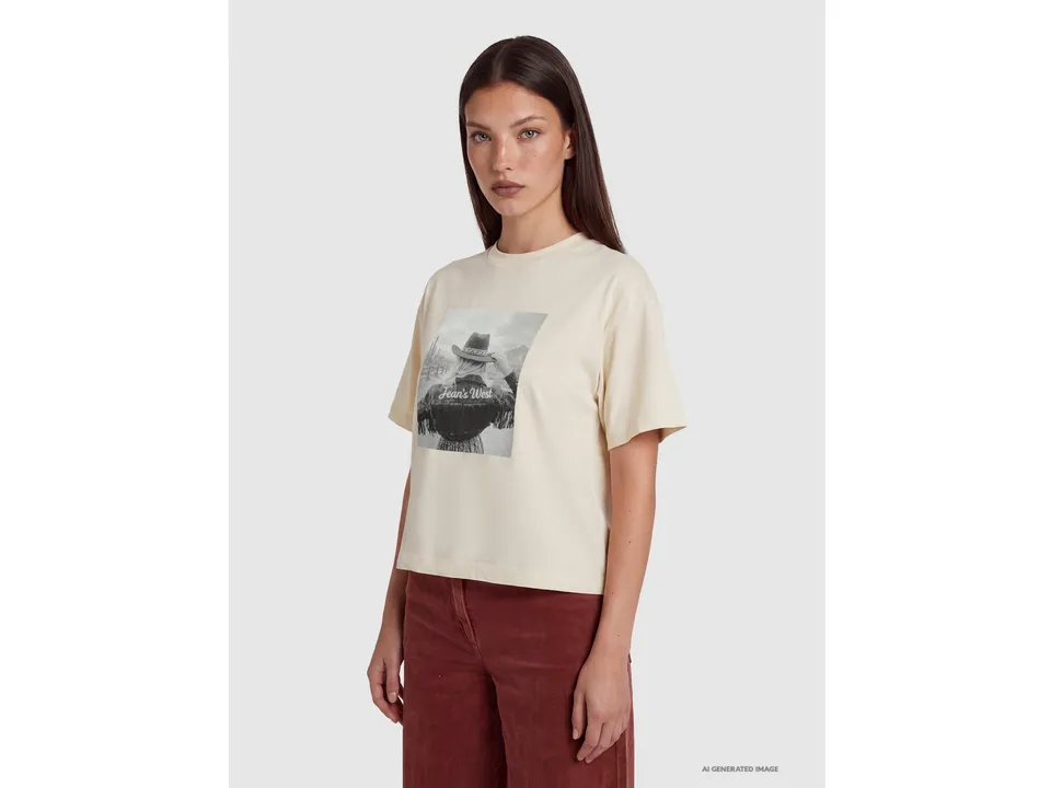 United Colors of Benetton T-shirt stampa western maglietta cotone relaxed