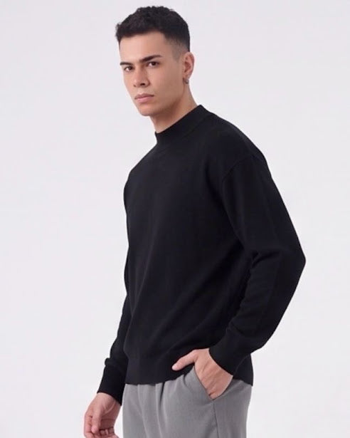Sottosopra maglioncino lupetto misto viscosa maglia bianco basic