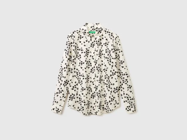 United Colors of Benetton camicia fantasia cotone leggero