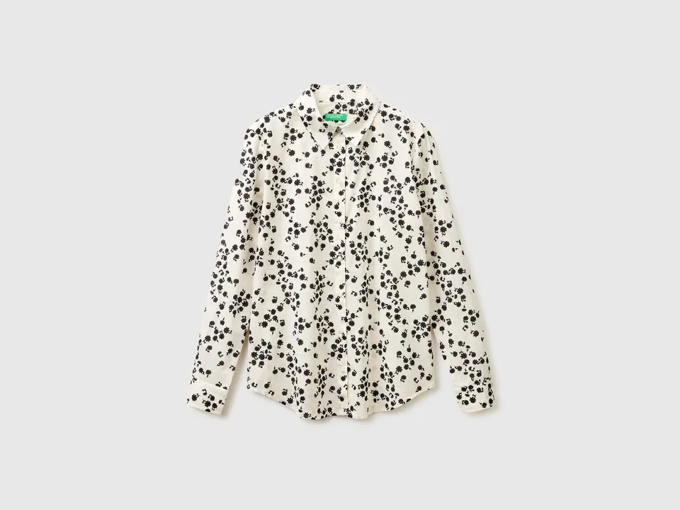 United Colors of Benetton camicia fantasia cotone leggero