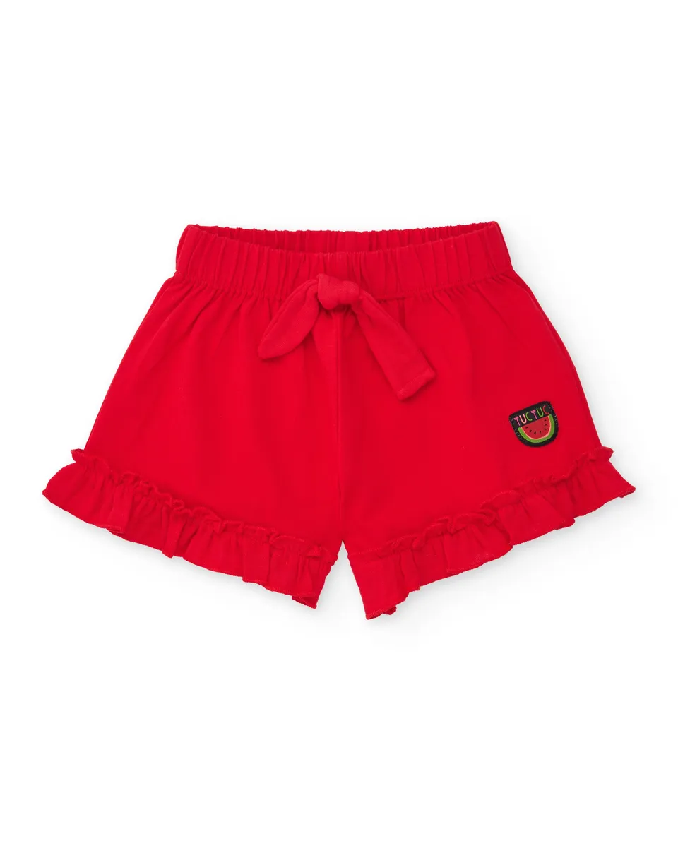 TucTuc Bermuda Bimba Maglia Rosso 6 Mesi-10 Anni Con Volant