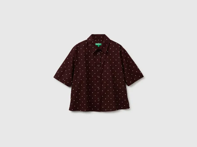 United Colors of Benetton camicia cotone fantasia taglia XS