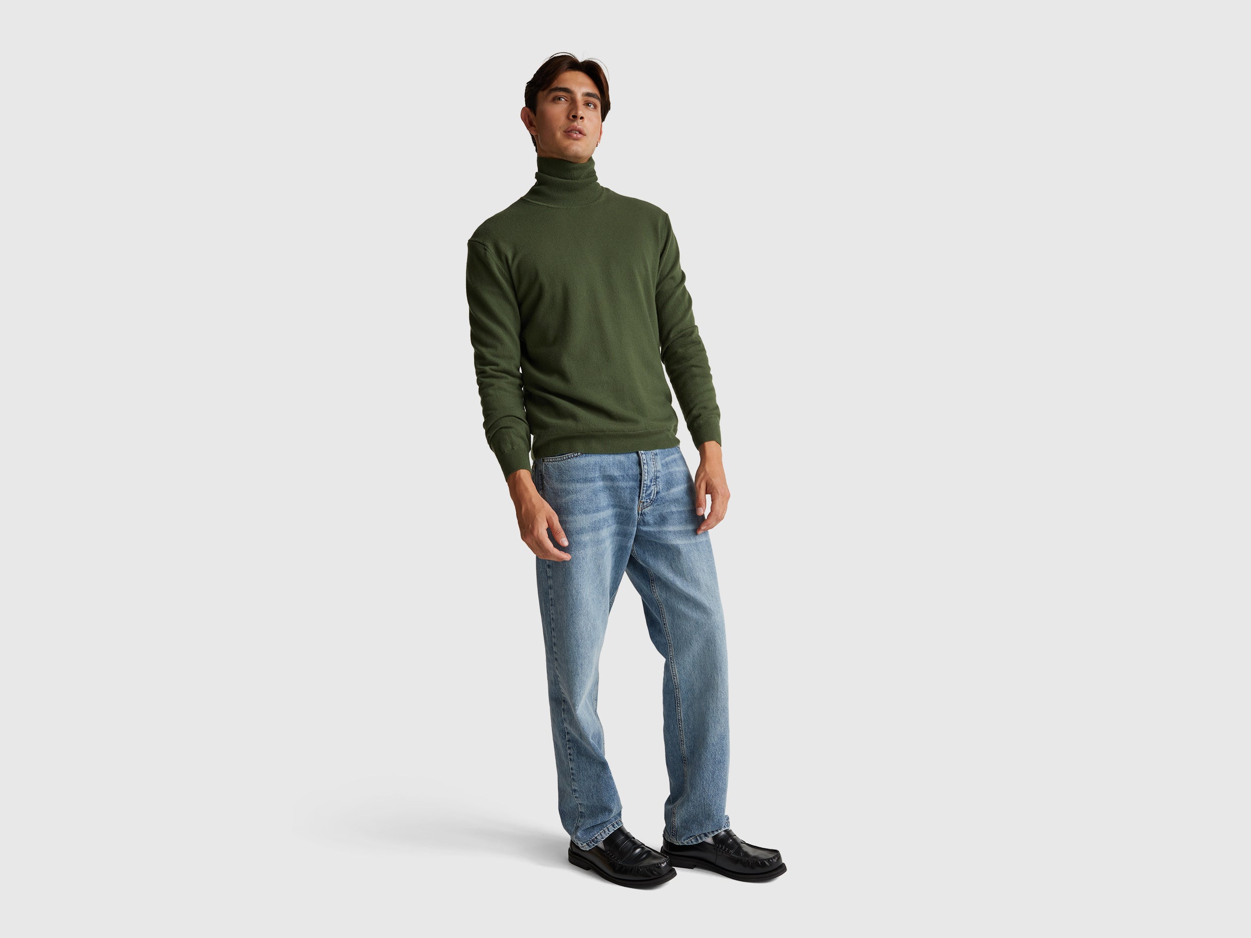 United Colors of Benetton Dolcevita Lana Merino Verde Oliva L