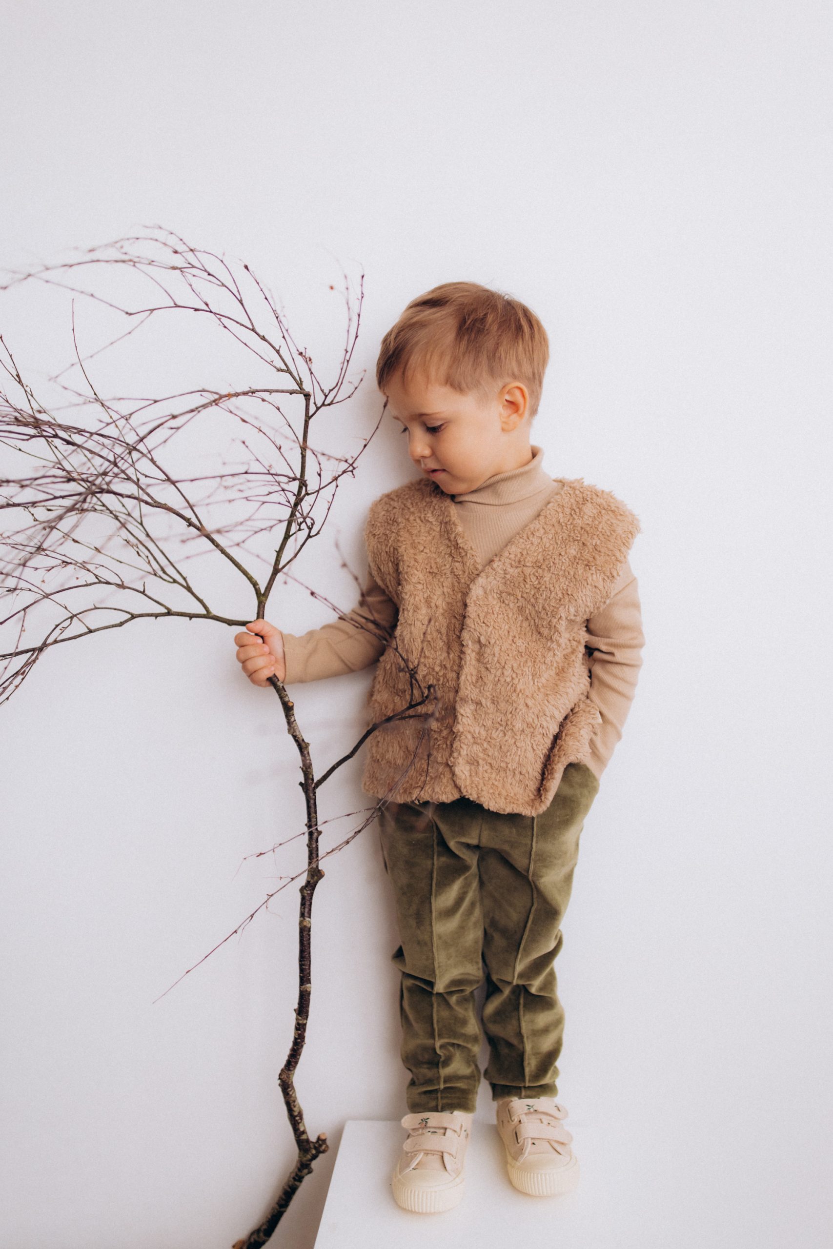 Woolly Organic Oversized Plush Vest gilet bimba cotone bio