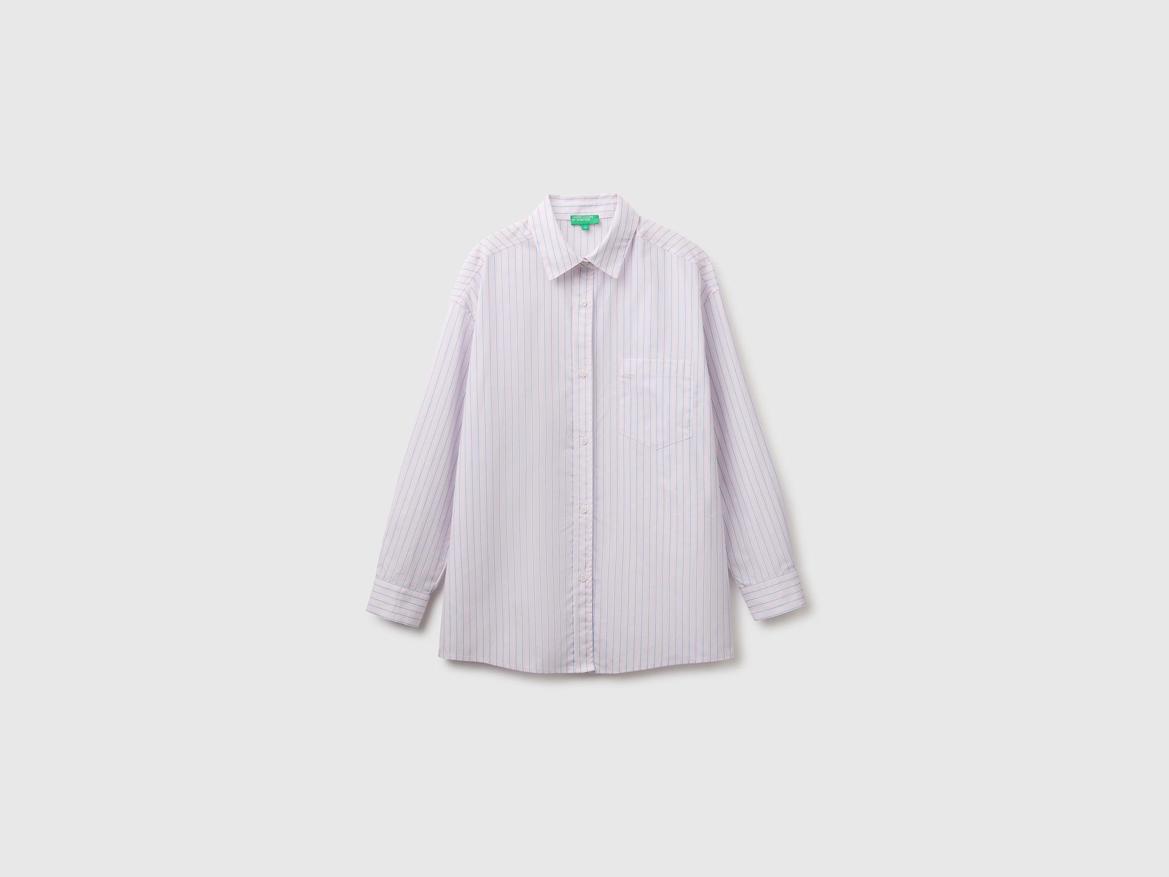 Benetton camicia oversize righe popeline cotone taglia M