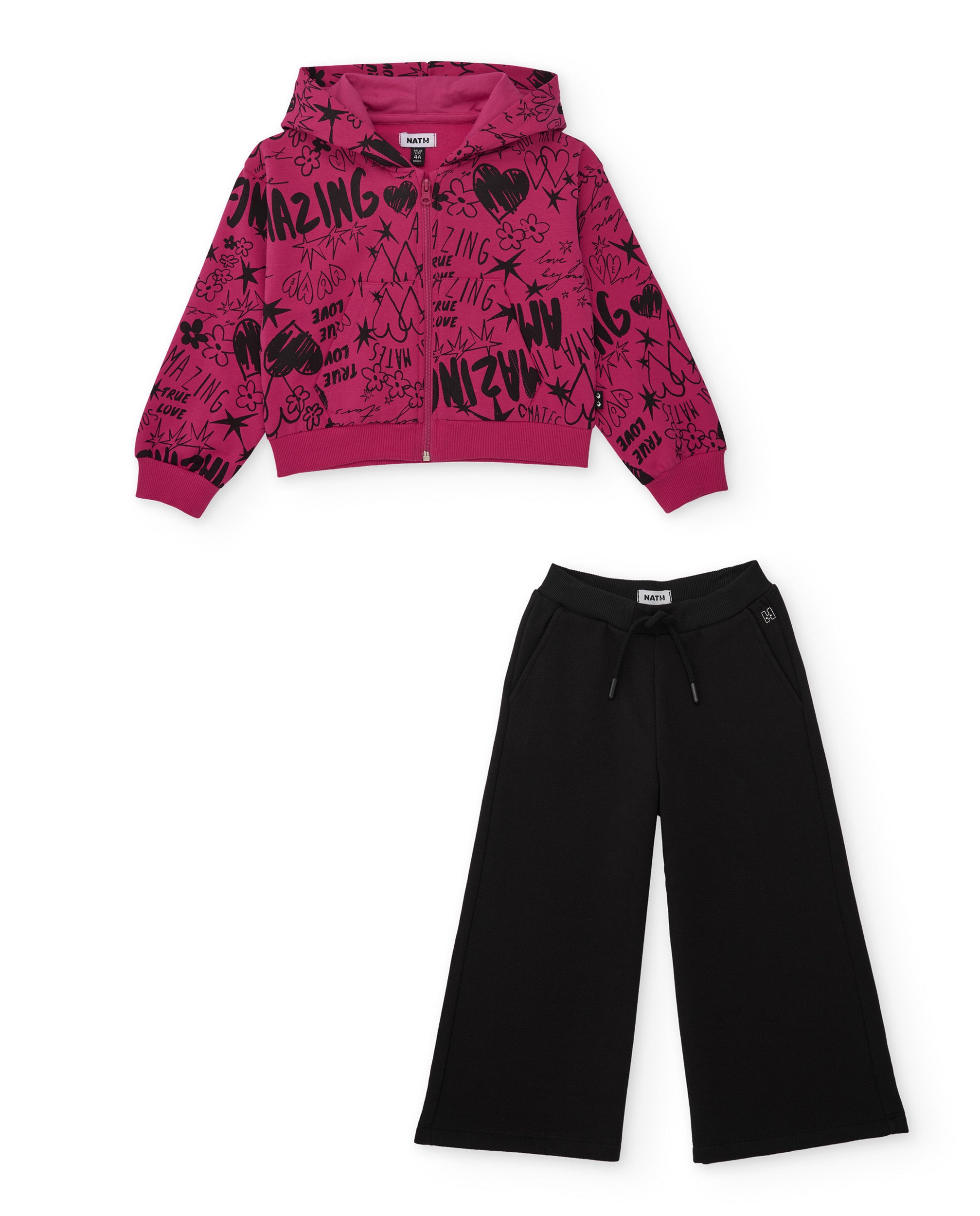 TucTuc Completi tuta bambina fucsia felpa e pantalone