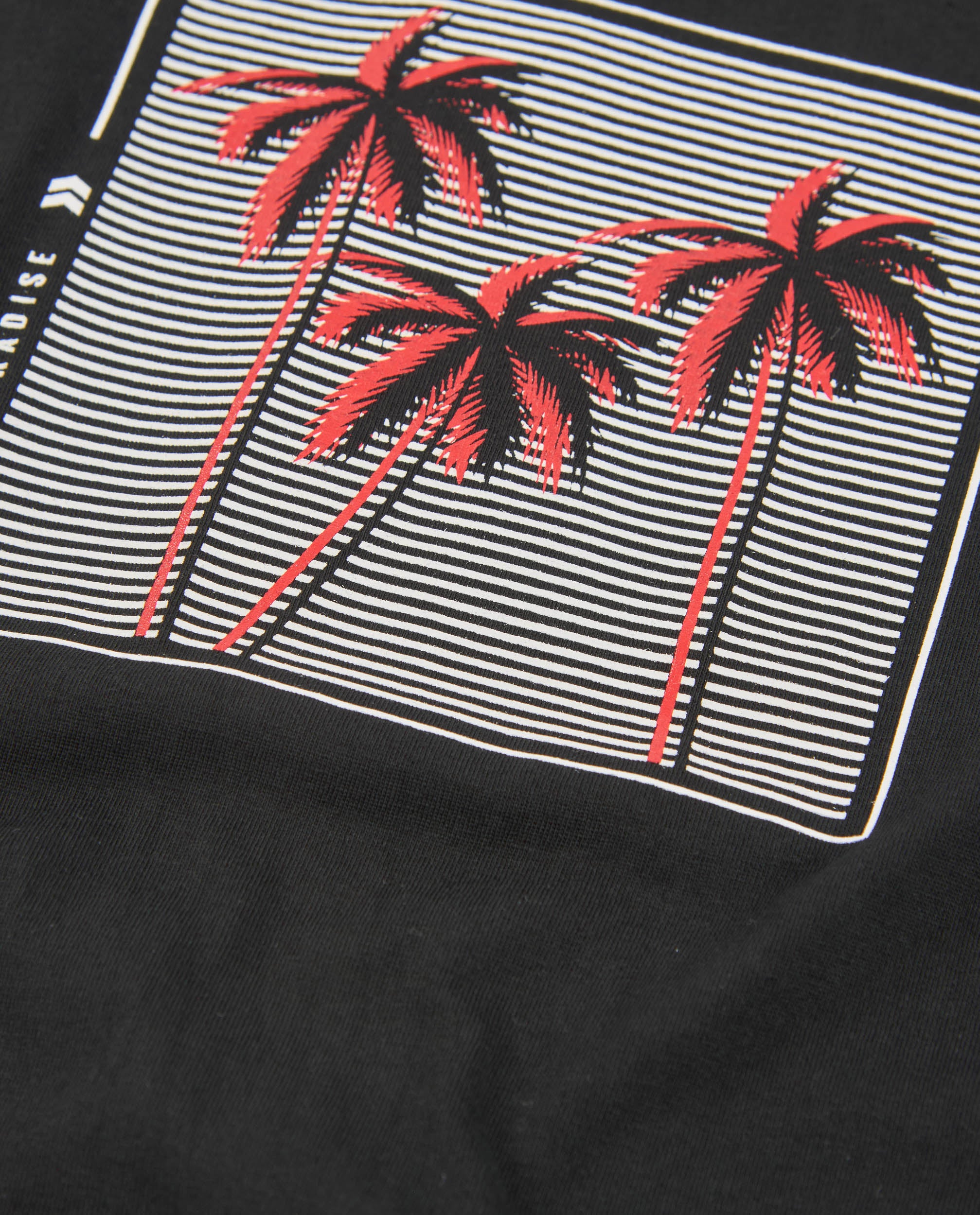 TucTuc Magliette T-Shirt Bimbo Nero Stampa Palme Cotone