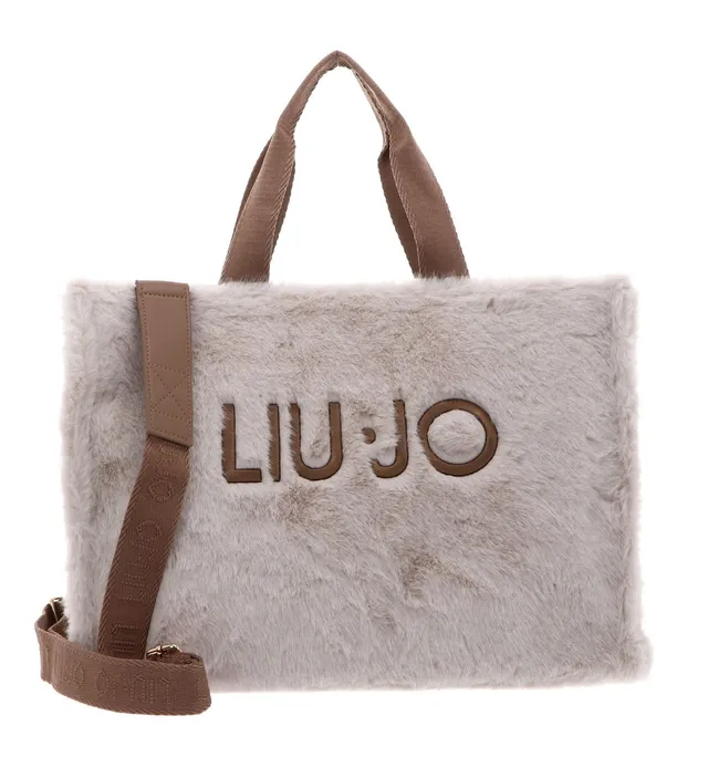 Liu Jo Borse Fake Fur Tote shopper Burro avorio