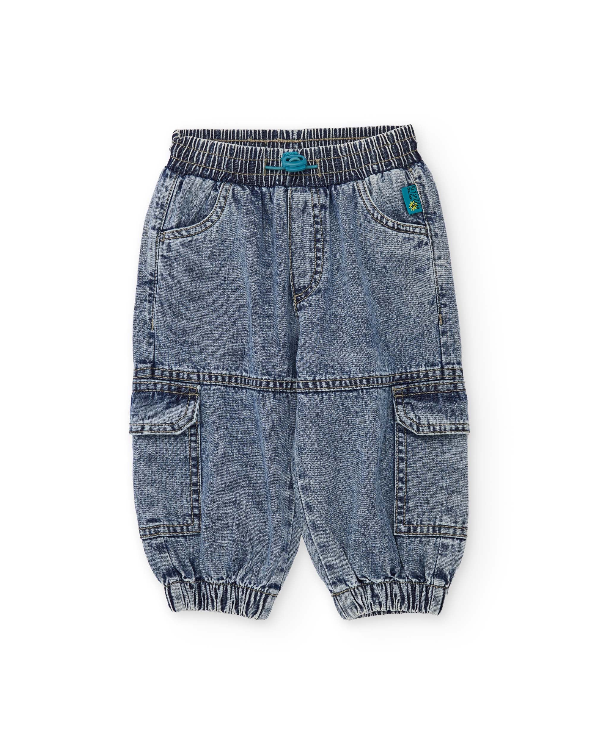 TucTuc Pantaloni jeans bambino denim cargo tasche