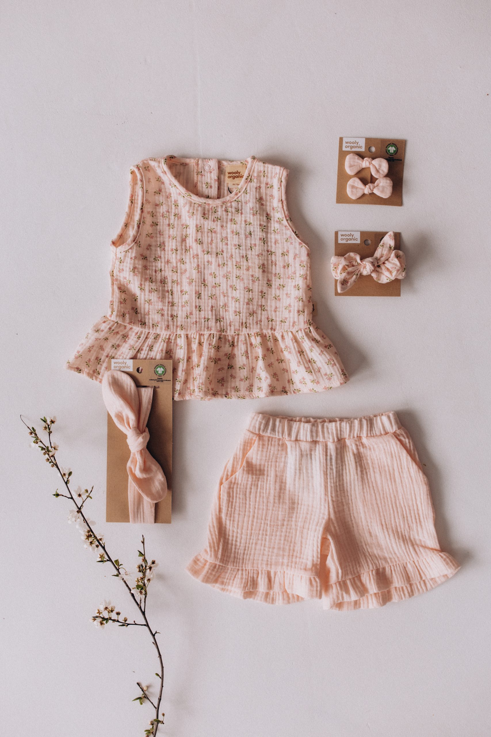Woolly Organic Top Ruffle maglia mussola cotone volant
