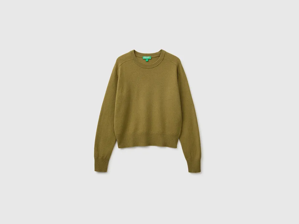 Benetton Sweaters Maglione girocollo misto cashmere taglia M