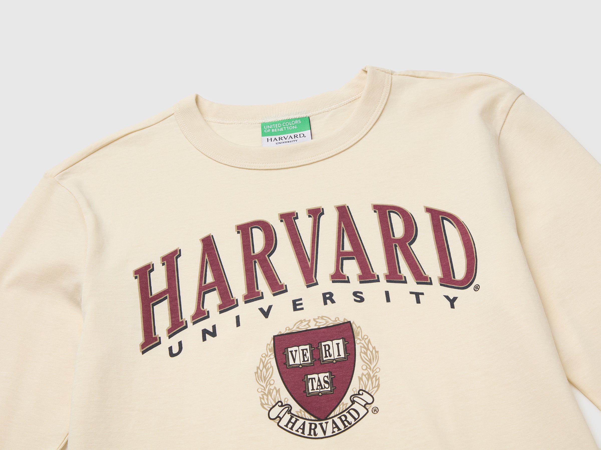United Colors of Benetton t-shirt Harvard manica lunga cotone M