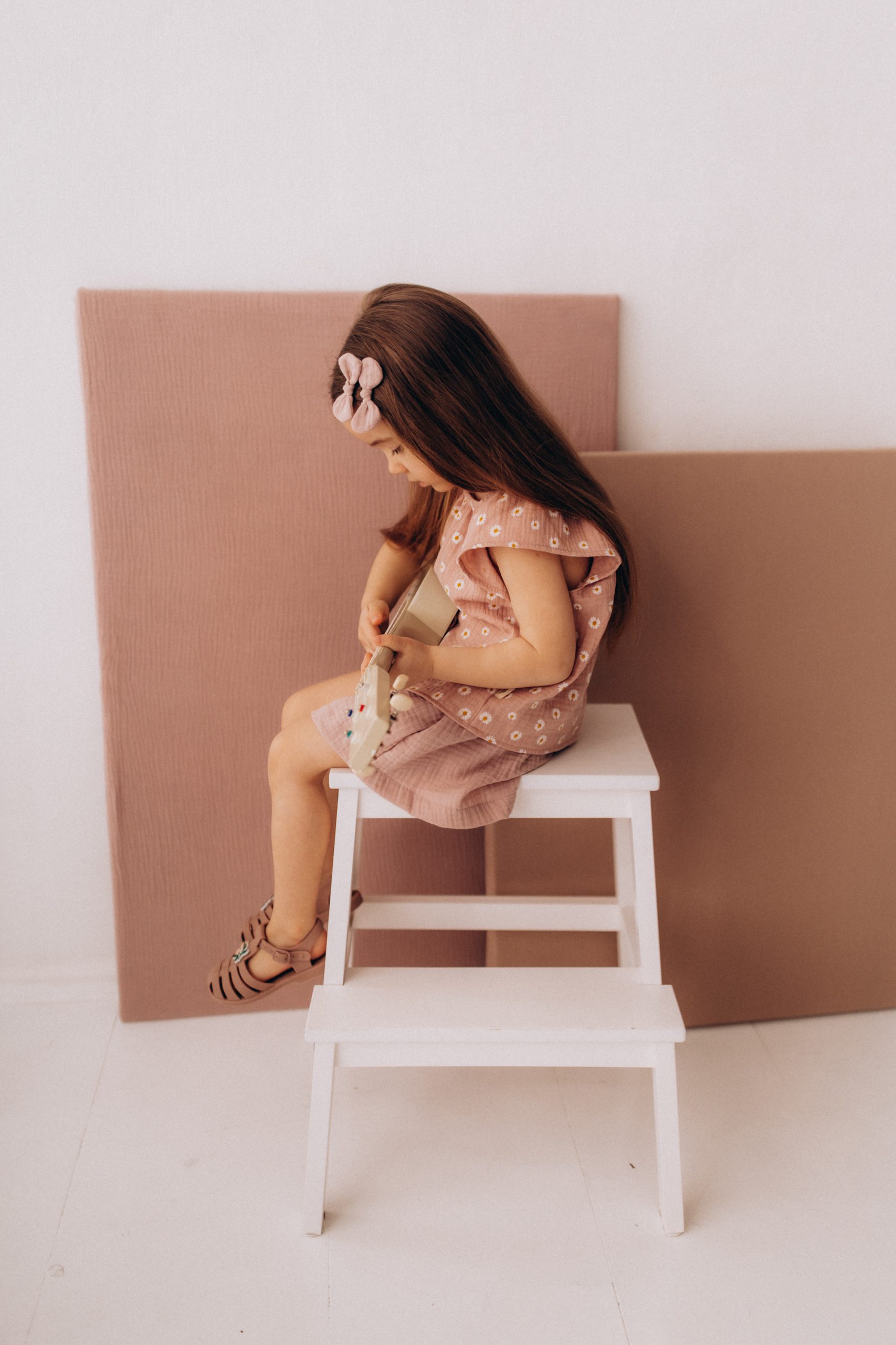 Woolly Organic Flowy Shorts shorts bimba mussola Rose Clay