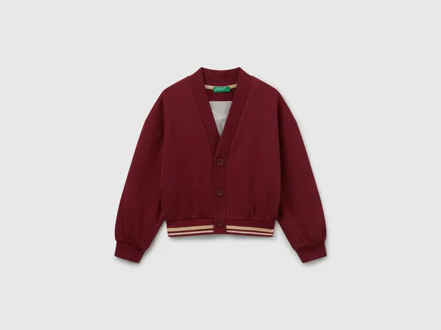 United Colors of Benetton Cardigan Felpa Cotone Paillettes Donna