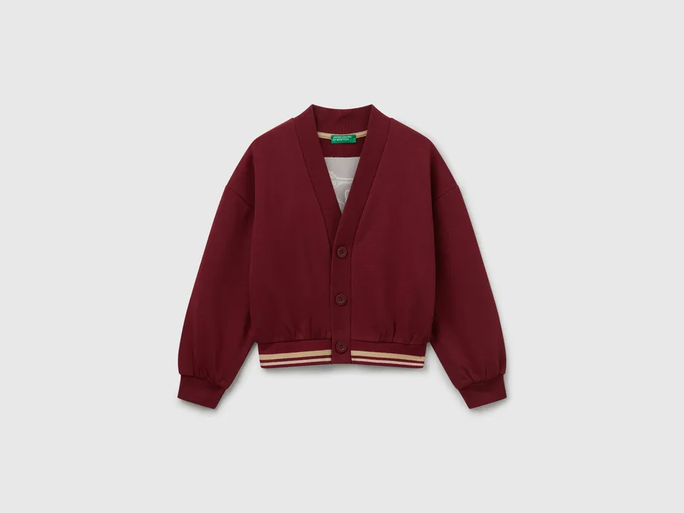 United Colors of Benetton Cardigan Felpa Cotone Paillettes Donna