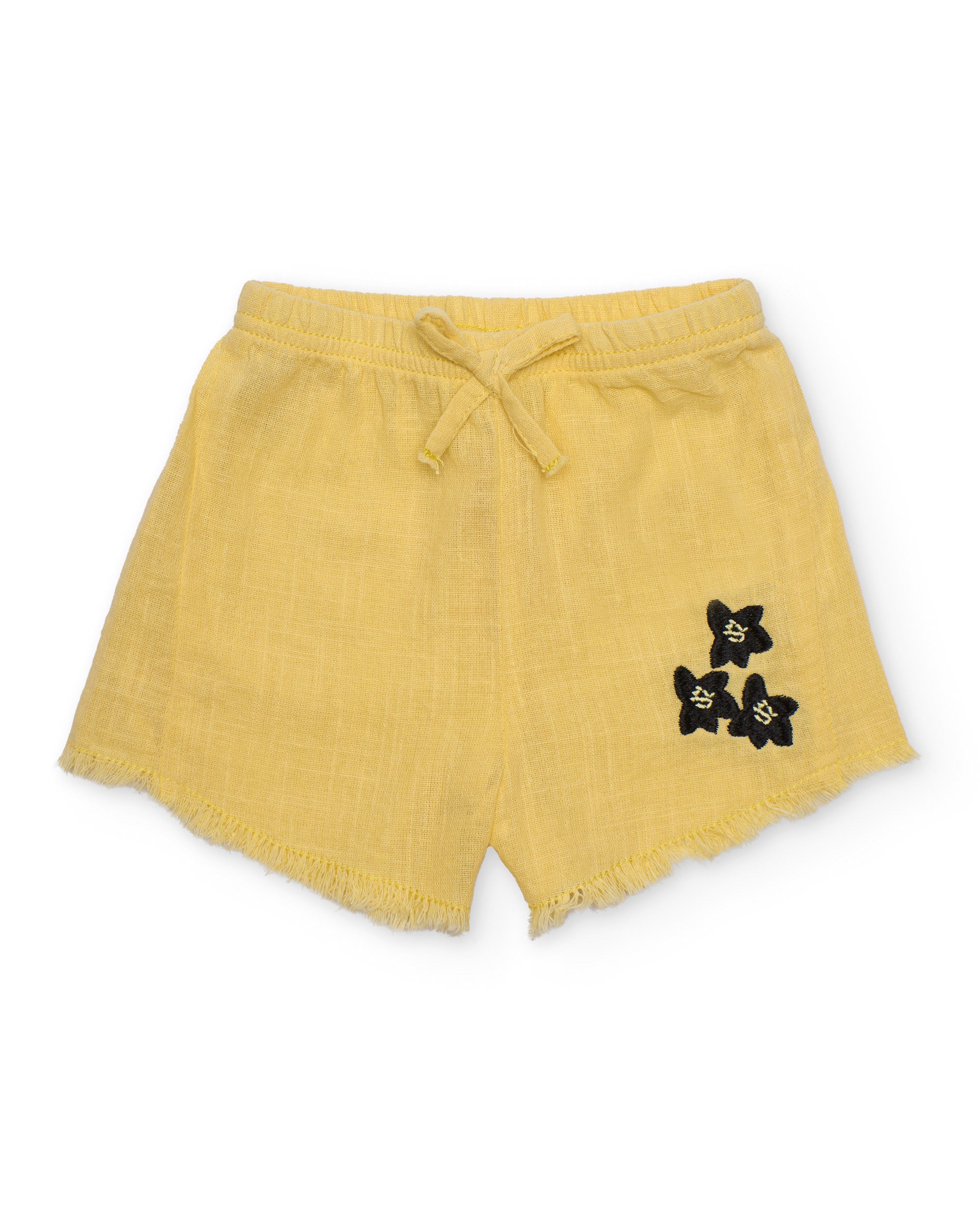 TucTuc Bermuda Shorts bambina giallo ricamo fiori