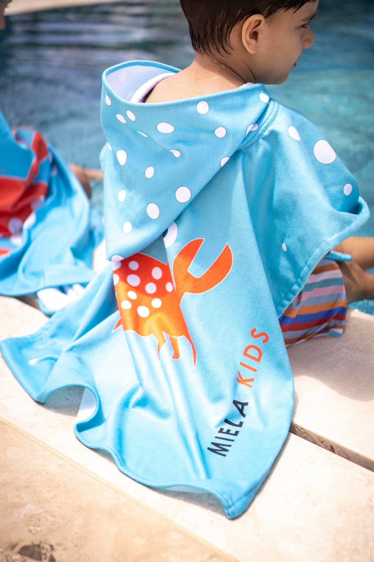 Miela Kids Poncho Mare Granchio Cotone 2-4 4-7 Anni
