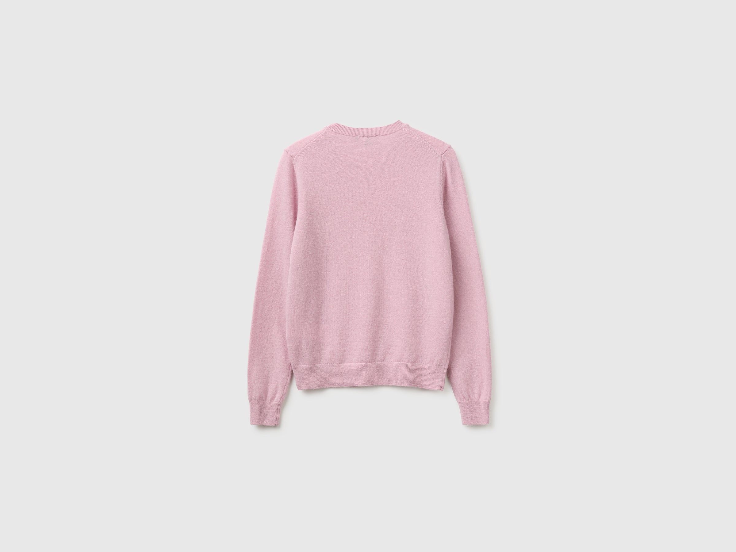 United Colors of Benetton maglione girocollo lilla lana merino