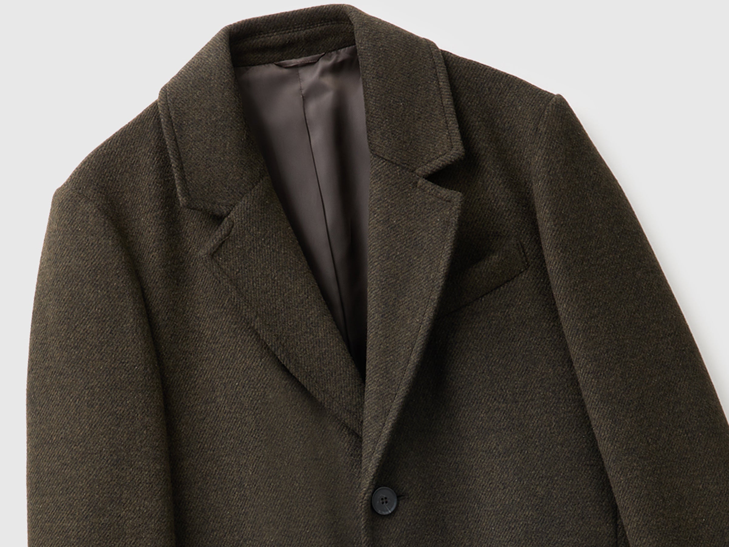 Benetton cappotto lungo monopetto lana uomo taglia 50